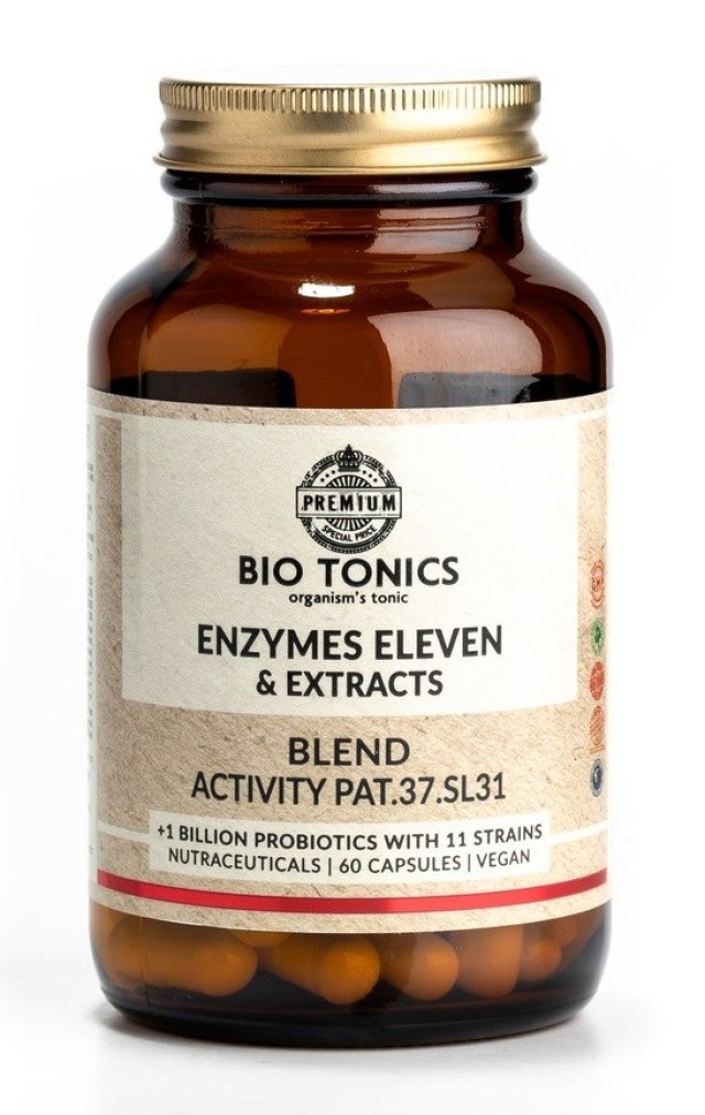 Bio Tonics Enzymes Eleven & Extracts Για Το Γαστρεντερικό Σύστημα 60caps