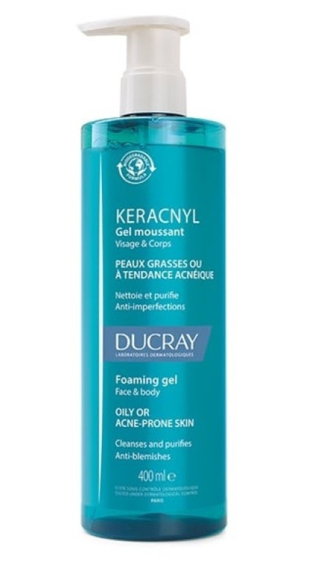 Ducray Keracnyl Foaming Gel Τζελ Καθαρισμού για Δέρμα Με Τάση Ακμής 400ml