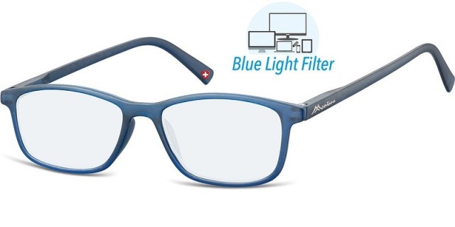 Montana Eyewear BLF51A Γυαλιά Διαβάσματος +3.00 Βαθμών με Φίλτρο Προστασίας από Οθόνες, Σκούρο Μπλε Ματ Χρώματος