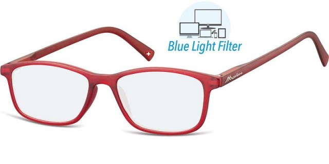 Montana Eyewear BLF51B Γυαλιά Διαβάσματος +1.00 Βαθμών με Φίλτρο Προστασίας από Οθόνες, Σκούρο Κόκκινο Ματ Χρώματος