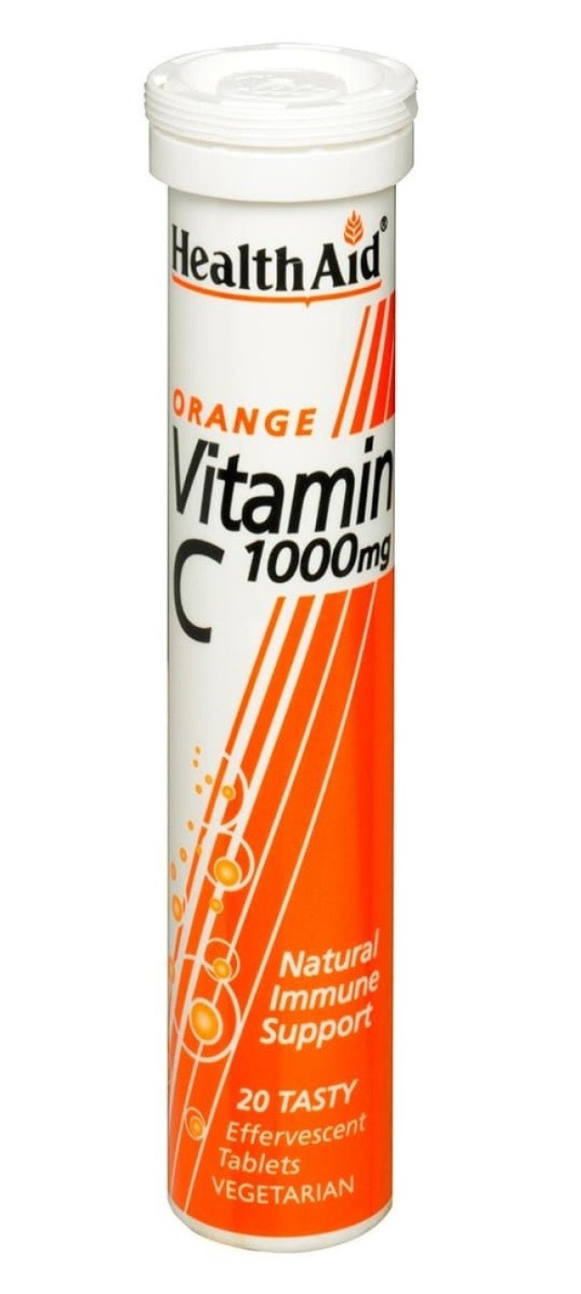 Health Aid Αναβράζουσα Βιταμίνη C 1000mg με Γεύση Πορτοκάλι 20 δισκία