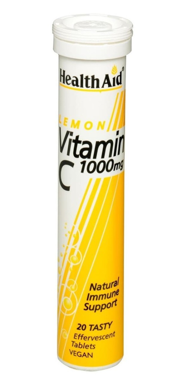 Health Aid Αναβράζουσα Βιταμίνη C 1000mg με Γεύση Λεμόνι 20 δισκία