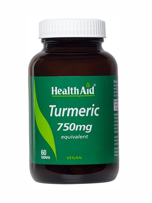 Health Aid Turmeric 750mg Συμπλήρωμα Κουρκουμά για Καλή Πέψη και Υγιείς Αρθρώσεις 60Tabs