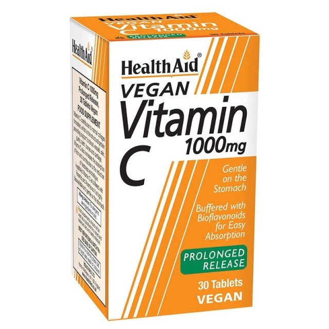 Health Aid Vitamin C 1000mg Prolonged Release Βιταμίνη C με Αγριοτριανταφυλλιά & Ασερόλα Βραδείας Αποδέσμευσης 30tabs