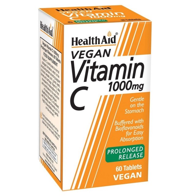 Health Aid Vitamin C 1000mg Prolonged Release Βιταμίνη C με Αγριοτριανταφυλλιά & Ασερόλα Βραδείας Αποδέσμευσης 60tabs