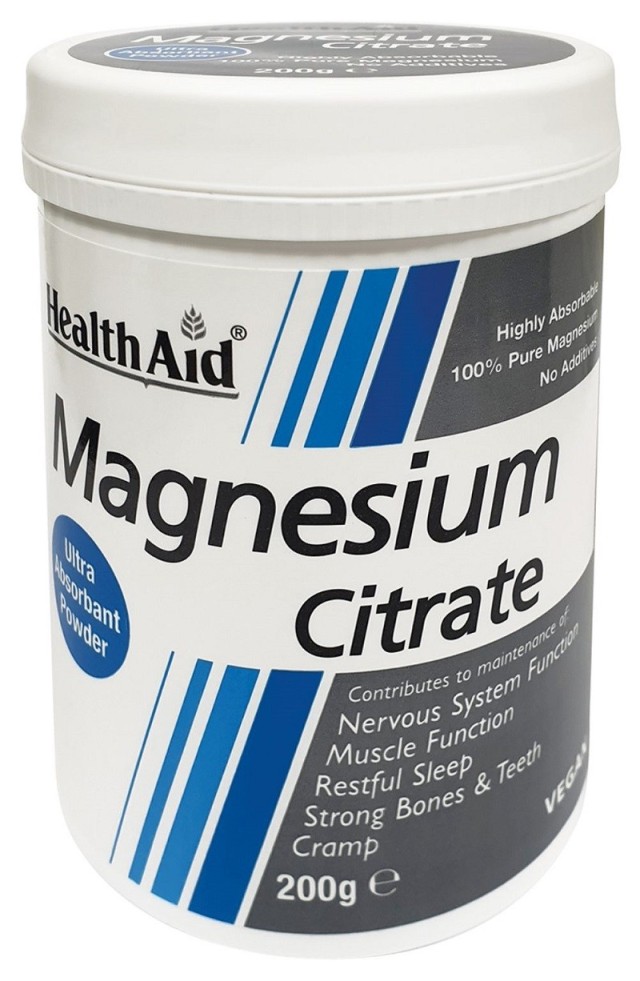 Health Aid Magnesium Citrate Powder Κιτρικό Μαγνήσιο σε Σκόνη 200g