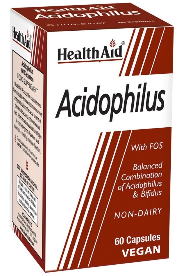 Health Aid Acidophilus Προβιοτικά 100 εκατ. με Πρεβιοτικά 60Caps