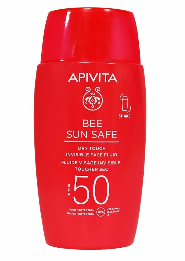 Apivita Bee Sun Safe Dry Touch Invisible Face Fluid Λεπτόρρευστη Αντηλιακή Κρέμα Προσώπου SPF50 50ml