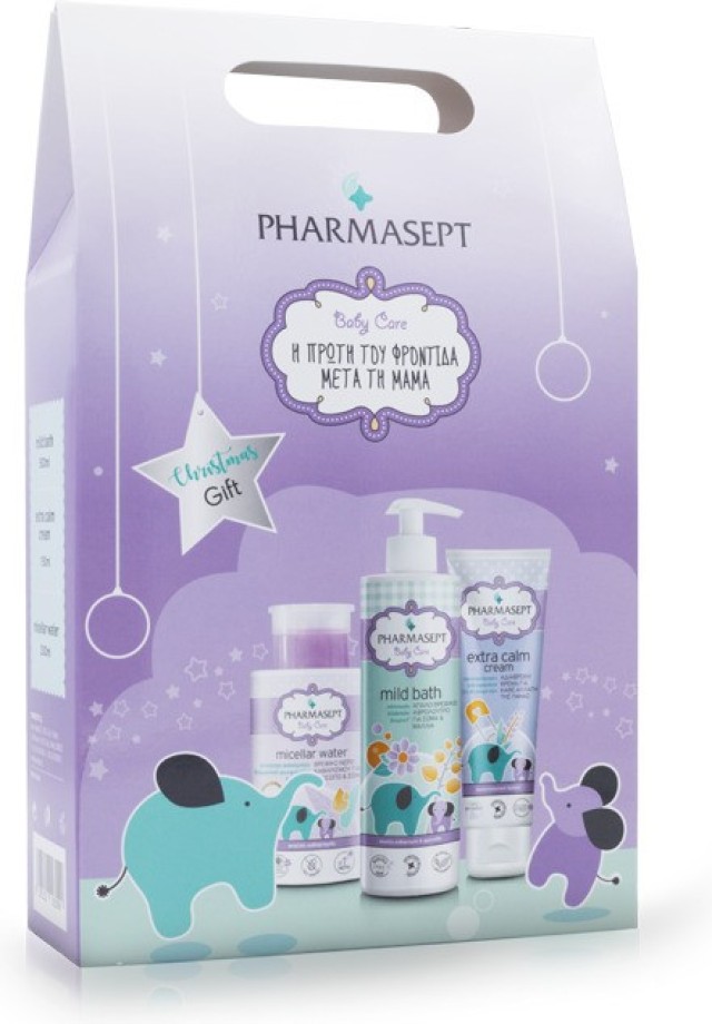 Pharmasept Christmas Gift Baby Care Velvet Mild Bath 500ml & Micellar Water 300ml & Velvet Baby Care Extra Calm Cream 150ml