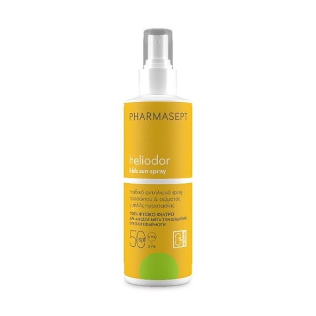 Pharmasept Heliodor Kids Face & Body Sun Spray spf50 Αντιηλιακό Προσώπου & Σώματος με Φυσικό Φίλτρο για Παιδιά 165g