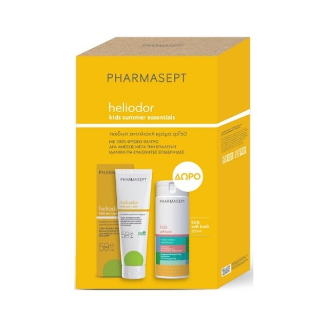 Pharmasept Heliodor Kids Summer Essentials Heliodor Kids Sun Cream spf50 & Δώρο Kids Soft Bath 250ml