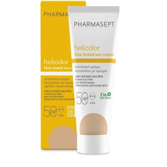 Pharmasept Heliodor Face Sun Cream Tinted spf50 Αντηλιακή Κρέμα Προσώπου Υψηλής Προστασίας με Χρώμα 50ml