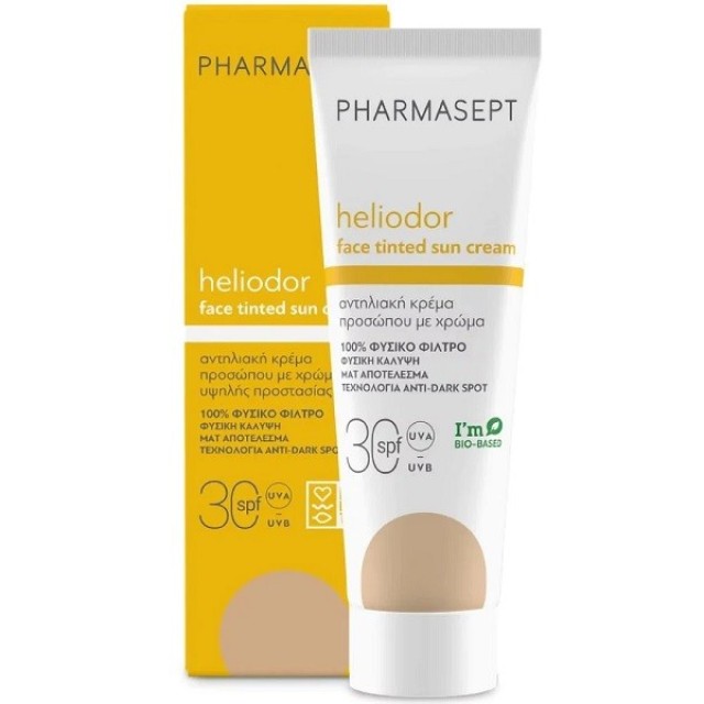 Pharmasept Heliodor Face Sun Cream Tinted spf30 Αντηλιακή Κρέμα Προσώπου Υψηλής Προστασίας με Χρώμα 50ml