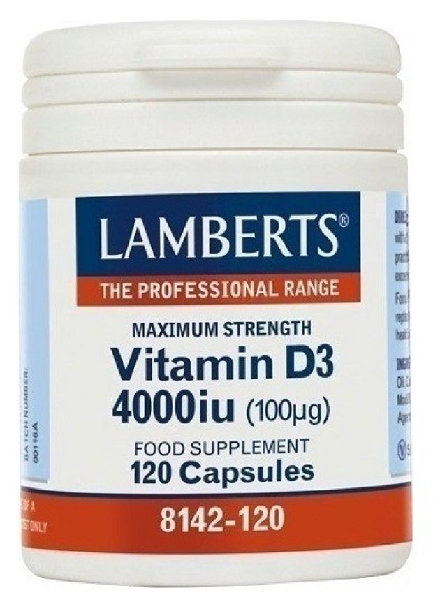 Lamberts Vitamin D3 4000iu Συμπλήρωμα Διατροφής Βιταμίνης D3 120Caps