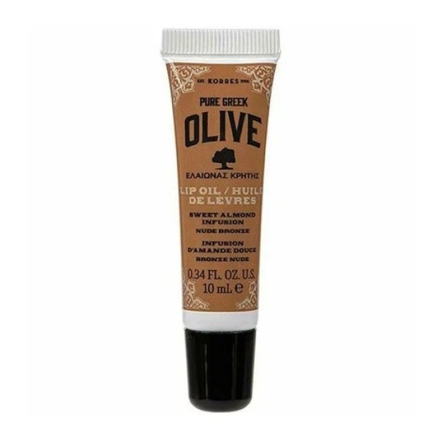 Korres Pure Olive Lip Oil Sweet Almond - Ενυδατικό Λάδι Χειλιών Σε Χρώμα Nude Bronze 10ml