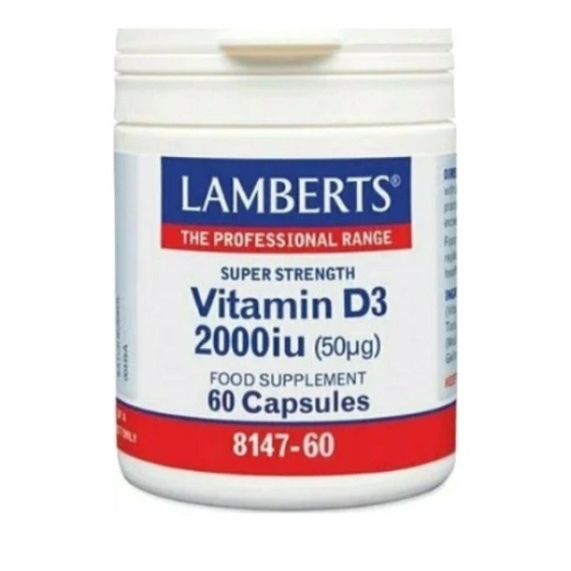 Lamberts Vitamin D3 2000iu Συμπλήρωμα Διατροφής Βιταμίνης D3 60Caps