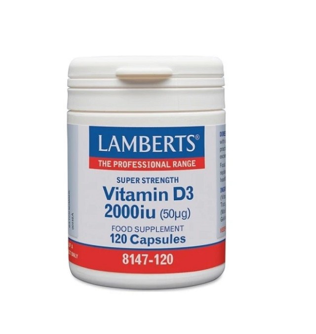 Lamberts Vitamin D3 2000iu Συμπλήρωμα Διατροφής Βιταμίνης D3 120Caps