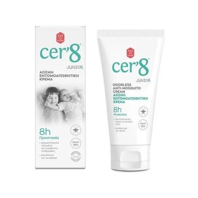 Vican Cer8 Junior Anti-Mosquito Cream Άοσμη Εντομοαπωθητική Κρέμα Κατάλληλο και για Βρέφη 150ml