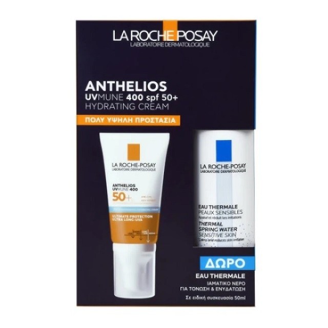 La Roche Posay Promo Anthelios UVMune 400 Hydrating Cream spf50+ 50ml+ Eau Thermale Ιαματικό Νερό 50ml