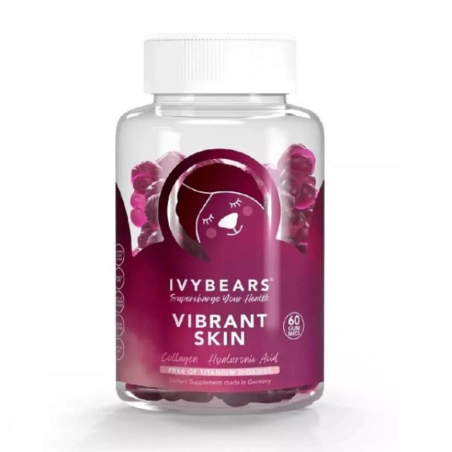IvyBears Vibrant Skin Ζελεδάκια με Κολλαγόνο και Υαλουρονικό Οξύ για Λαμπερό Δέρμα 60 ζελεδάκια