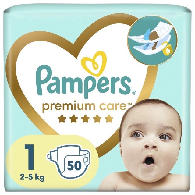 Pampers Premium Care Πάνες No 1 (2-5Kg) 50τμχ