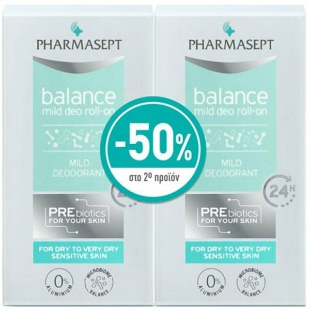 Pharmasept Promo Balance Roll-On Αποσμητικό Για Ξηρές & Ευαίσθητες Επιδερμίδες -50% Στο 2ο Προϊόν