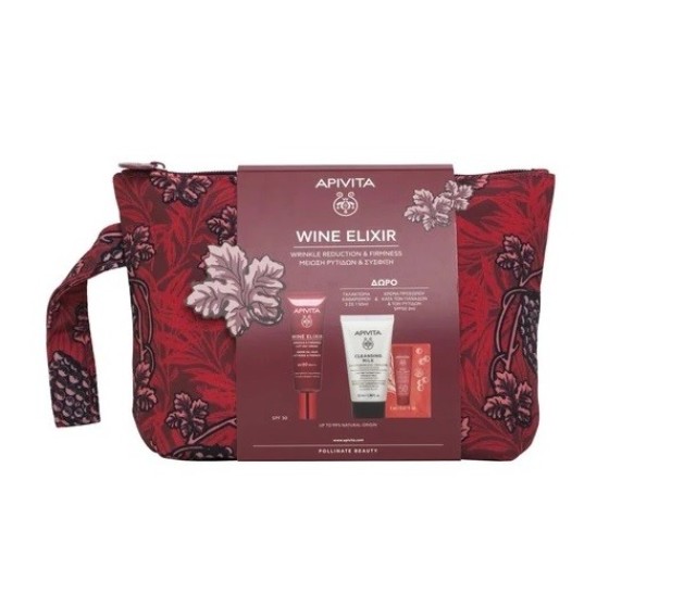 Apivita Wine Elixir Promo Κρέμα Πλούσιας Υφής spf30 50ml+ Cleansing Milk 50ml+Bee Sunsafe Anti-Age Anti-spot 2ml