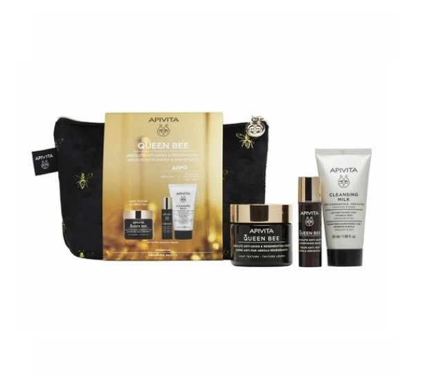 Apivita Promo Queen Bee Κρέμα Ελαφριάς Υφής 50ml+Mini Size Serum+Cleansing Milk 50ml