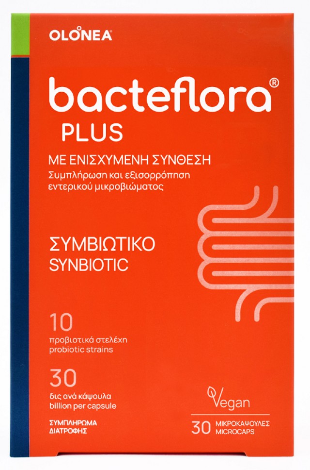 Olonea BacteFlora Plus Συμπλήρωμα Διατροφής για Φυσιολογική Λειτουργία του Εντέρου 30φυτοκάψουλες