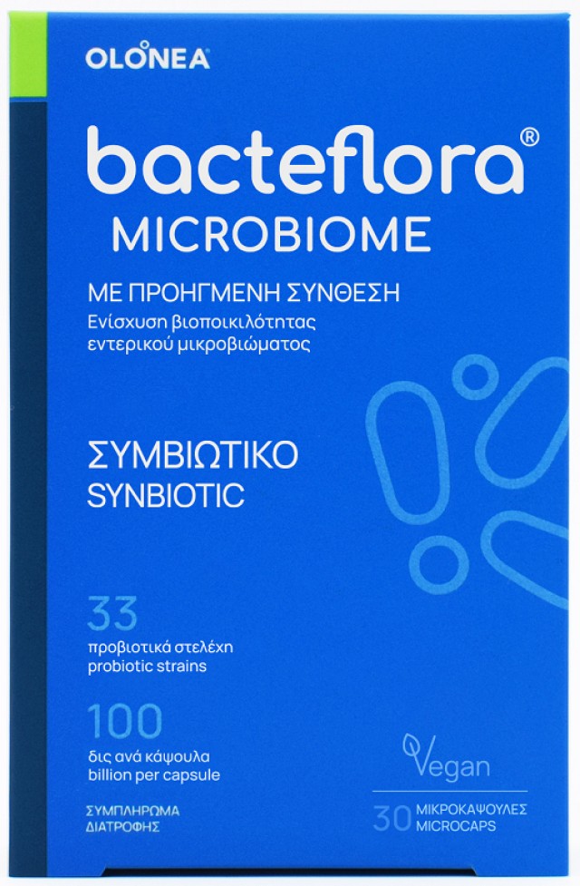 Olonea BacteFlora Microbiome για την Αποκατάσταση του Εντερικού Μικροβιώματος 30φυτοκάψουλες