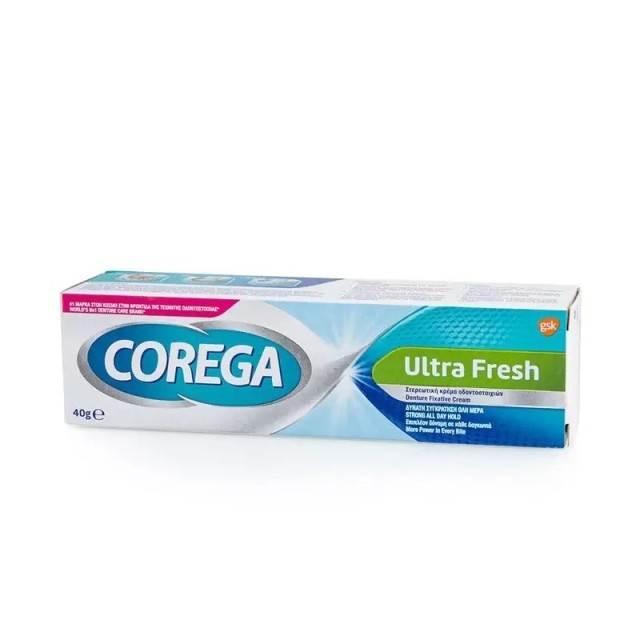 Corega Ultra Fresh Cream Στερεωτική Κρέμα Οδοντοστοιχιών 40g