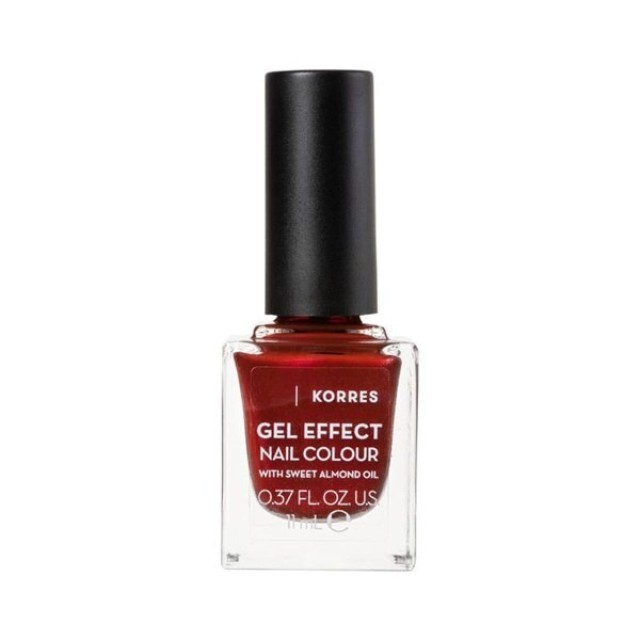 Korres Gel Effect Nail Colour 58 Velour Red Βερνίκι Νυχιών με Αμυγδαλέλαιο 11ml