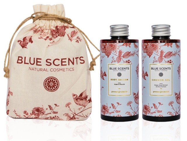 Blue Scents Gift Box Pomegranate Αφρόλουτρο Σώματος 300ml & Body Balsam Ενυδατικό Γαλάκτωμα Σώματος 300ml