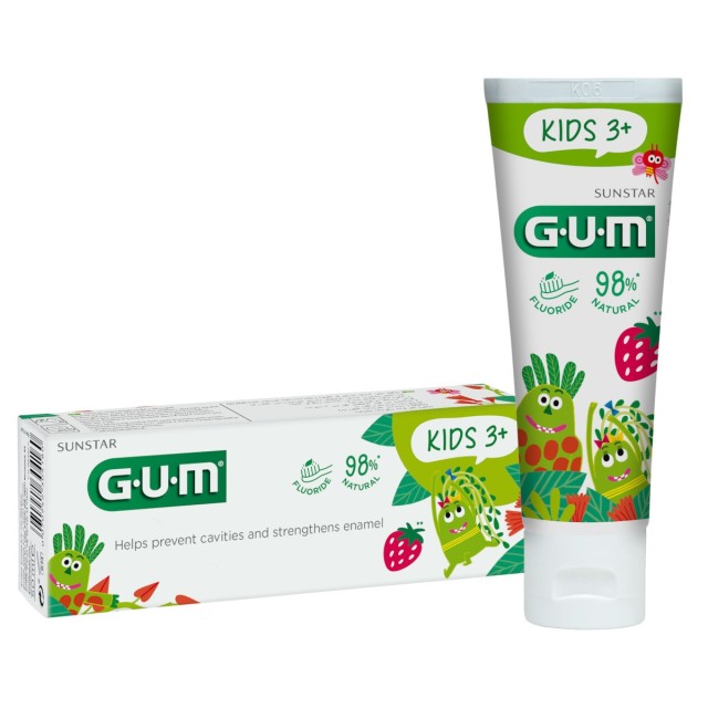 GUM Toothpaste Kids Παιδική Οδοντόκρεμα με Γεύση Φράουλα 3+ Ετών 50ml