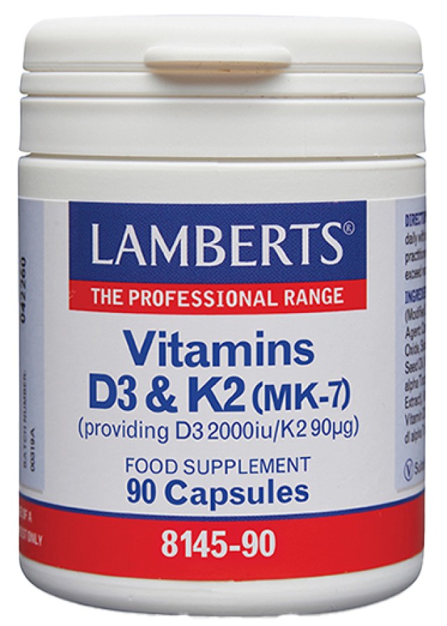LAMBERTS VITAMINS D3 & K2 90 CAPSULES