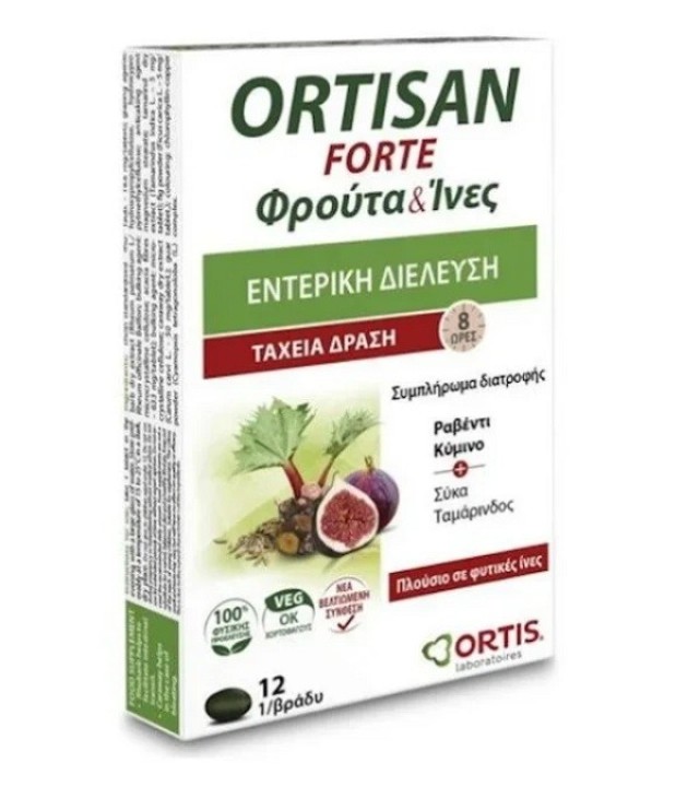 Ortis Ortisan Forte Fruits & Fibers Συμπλήρωμα με Φυτικές Ίνες 12 Tabs