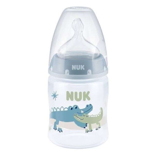 Nuk First Choice Plus Μπιμπερό Πλαστικό με Θηλή Σιλικόνης & Δείκτη Ελέγχου Θερμοκρασίας Μπλε 0-6m 150ml