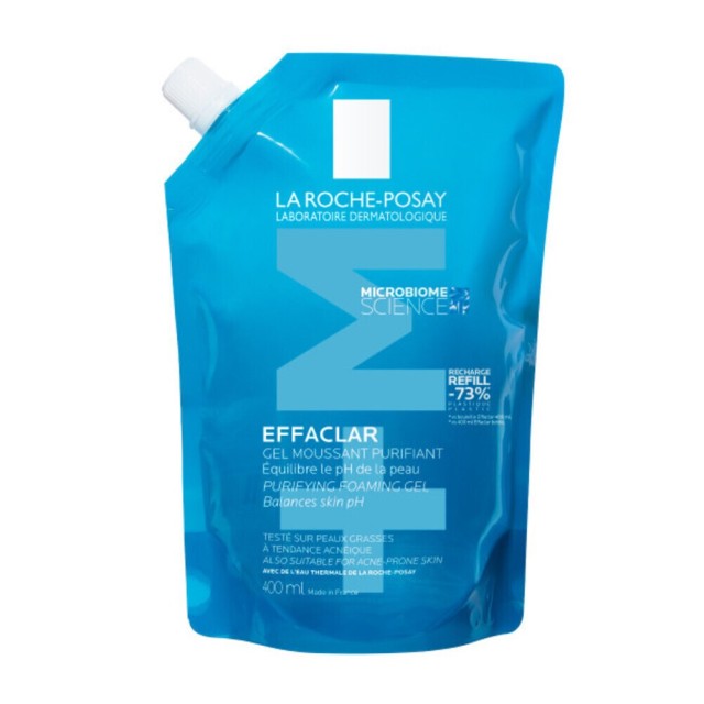 La Roche Posay Effaclar Gel Refill Ανταλλακτικό Αφρώδες Τζελ Καθαρισμού Για Λιπαρή Επιδερμίδα Με Τάση Ακμής 400ml