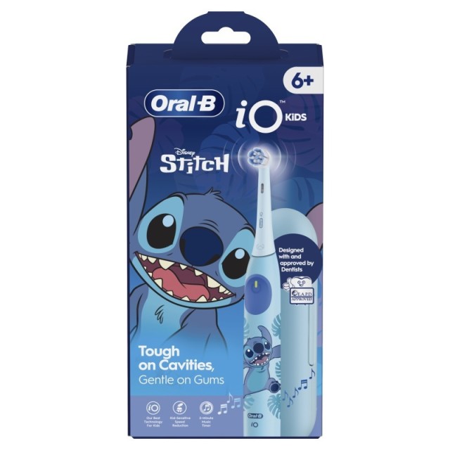 Oral-B iO Kids Disney Stitch Επαναφορτιζόμενη Ηλεκτρική Οδοντόβουρτσα για Παιδιά από 6+ Ετών & Θήκη Ταξιδίου 1τμχ