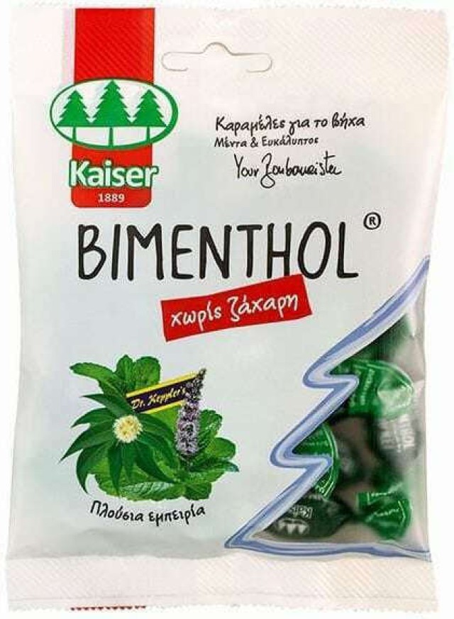 Kaiser Bimenthol Καραμέλες για το Βήχα & τον Ερεθισμένο Λαιμό με Μέντα & Ευκάλυπτο 75gr