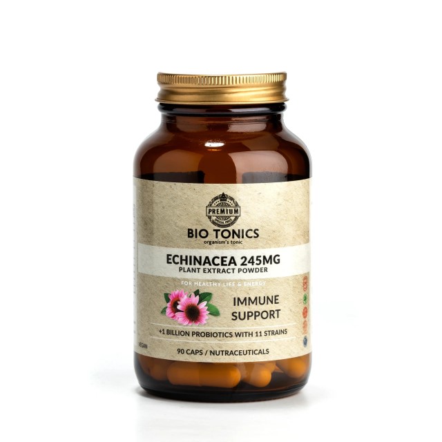 Bio Tonics Echinacea 245mg Συμπλήρωμα Διατροφής με Εχινάκεια για τη Φυσική Θωράκιση & Άμυνα του Οργανισμού 90 Veg Caps
