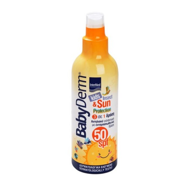 Intermed Babyderm Kids SPF50  Αντιηλιακό Γαλάκτωμα με Εντομοαπωθητική Δράση 200ml