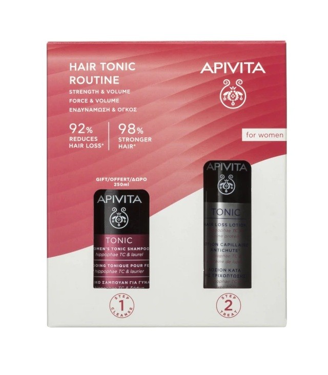 Apivita Promo Womens Hair Tonic Routine Strength & Volume Tonic Shampoo 250ml + Tonic Hair Loss Lotion 150ml