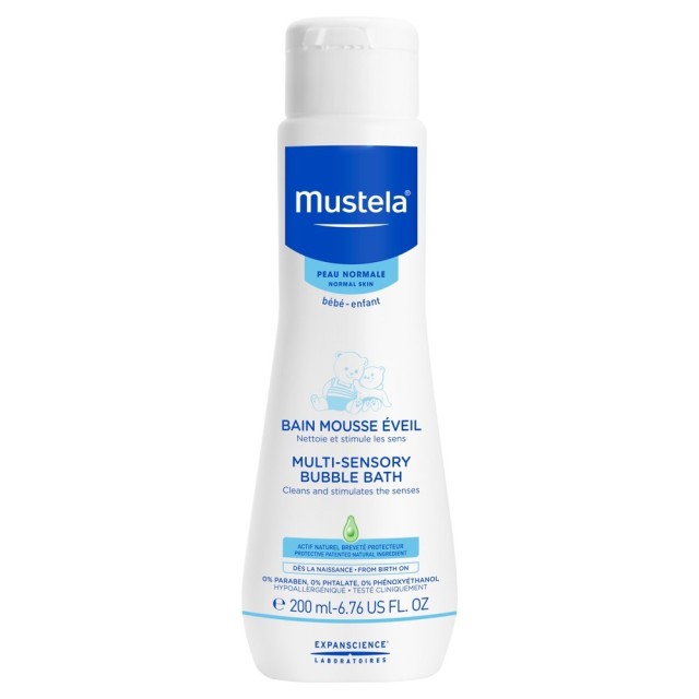 Mustela Multi-Sensory Bubble Bath Αφρώδες Καθαριστικό Τζελ για Μαλλιά & Σώμα 200ml