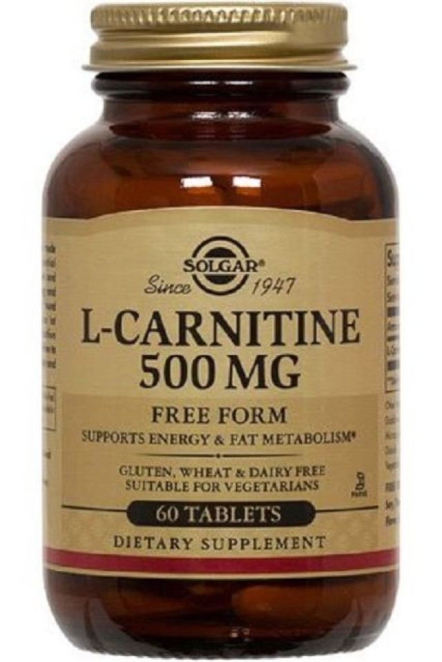 Solgar L-Carnitine Συμπλήρωμα Διατροφής με Καρνιτίνη 500mg 60Tabs