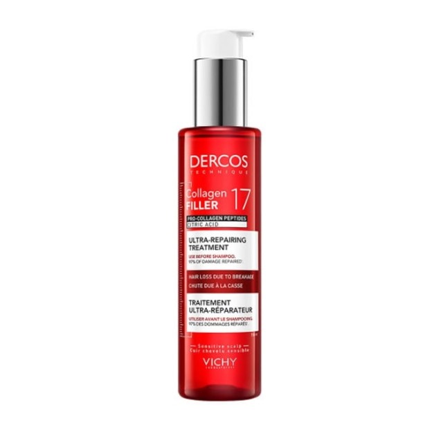 Vichy Dercos Collagen 17 Filler Pre-Shampoo Θεραπεία για πριν το Λούσιμο για την Μείωση του Σπασίματος της Τρίχας 150ml
