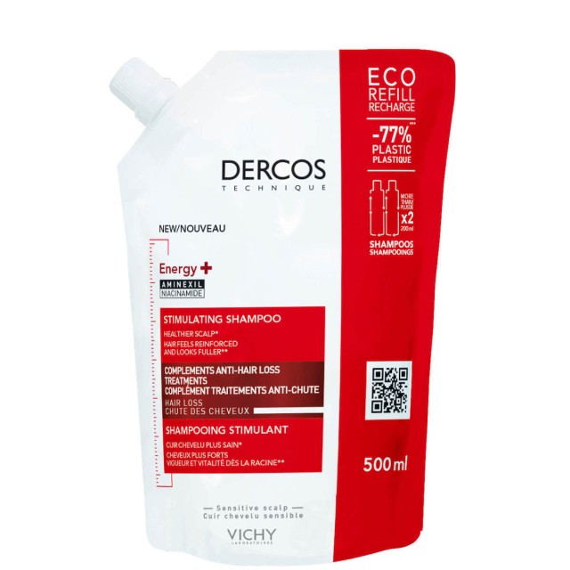 Vichy Dercos Energy+ Refill Anti-Hair Loss με Aminexil Ανταλλακτικό Σαμπουάν κατά της Τριχόπτωσης 500ml