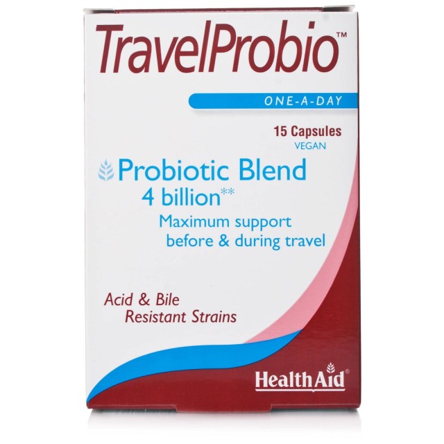 Health Aid TravelProbio Συνδυασμός 3 Προβιοτικών Στελεχών 15Caps