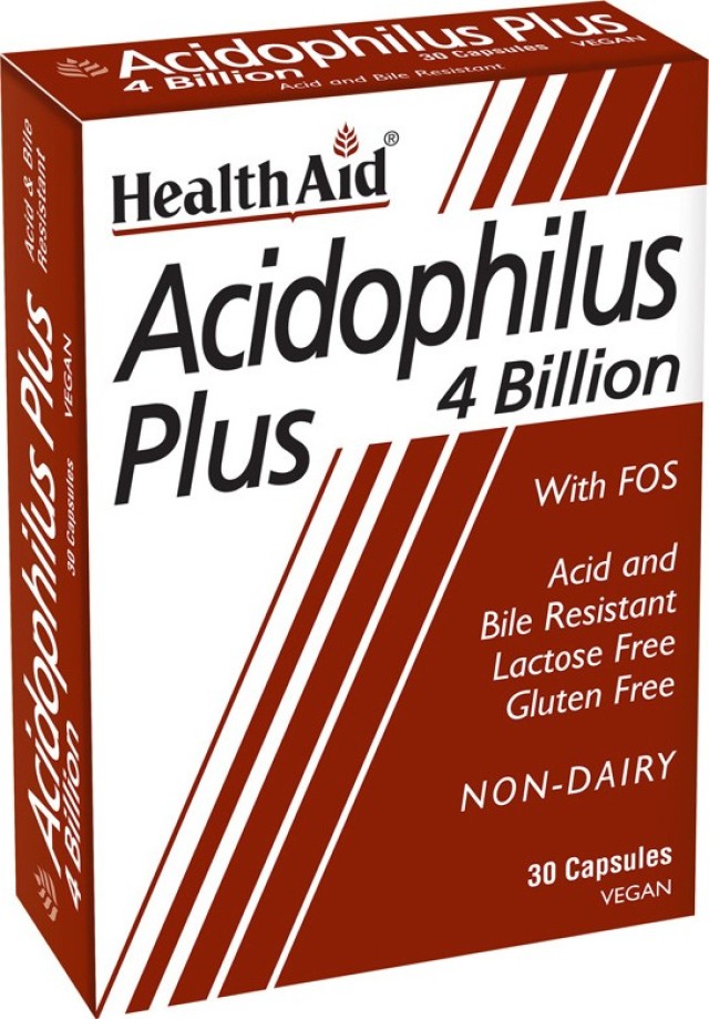 Health Aid Acidophilus Plus Συνδυασμός 3 Προβιοτικών Στελεχών 30Caps