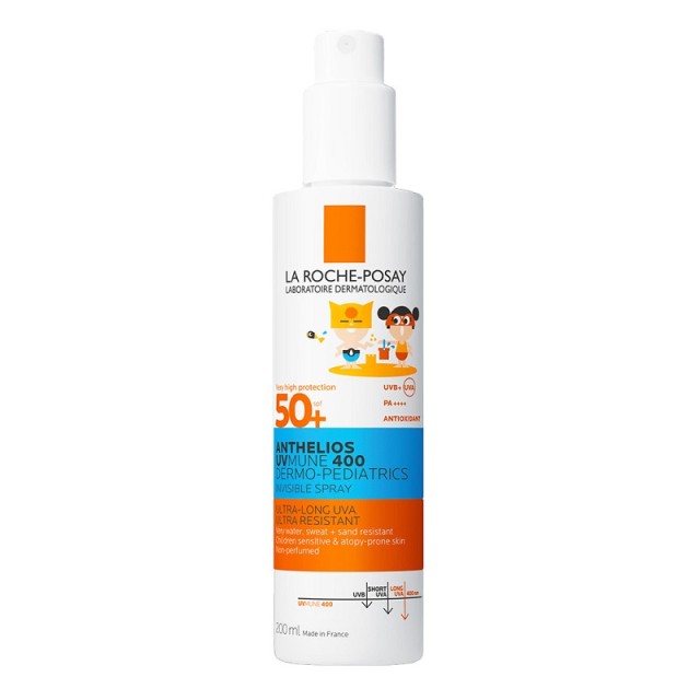 La Roche Posay Anthelios Uvmune 400 Invisible Spray SPF50+ Παιδικό Αντηλιακό για Ευαίσθητο και με Τάση Ατοπίας Δέρμα 200ml